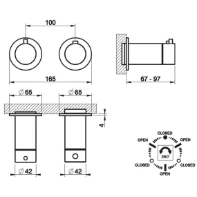 Внешняя часть Gessi 316 54236.299 смесителя, черный матовый