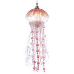 Елочная игрушка "Медуза Светящаяся" 21,5 см, оранжевая