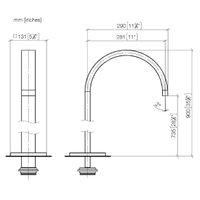 Излив для ванны Dornbracht Mem 13672780-00, хром