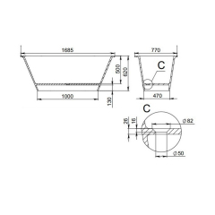 Ванна Holbi Galatea 169х77 L, из Soft Rock, белая матовая