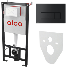 Комплект инсталляции Alca AM101/1120 + Кнопка Thin M578, черная, 4в1