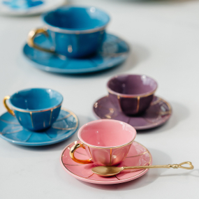 Чашка для эспрессо с блюдцем Vintage 50 мл, розовая