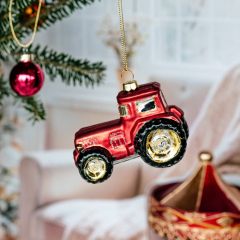 Елочная игрушка "Трактор" 10 см