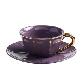 Чашка кофейная с блюдцем Vintage 200 мл, лиловая