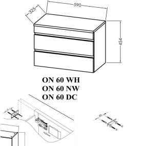 Тумба подвесная Kolpa-San Naomi ON 60 DC, 45х59
