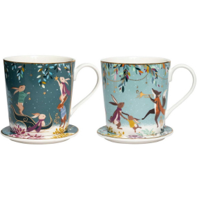 Набор кружек на подставках Sara Miller London Woodland Tales 340 мл, 4 предмета