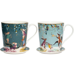 Набор кружек на подставках Sara Miller London Woodland Tales 340 мл, 4 предмета