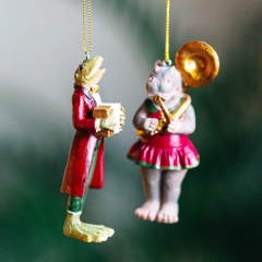 Игрушка на елку "Лягушка и аккордеон" 10,5 см