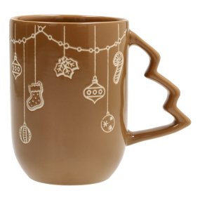 Кружка Snowy Xmas 540 мл, коричневая