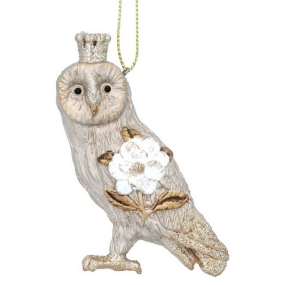 Новогодняя игрушка "Сова" 7х6 см, цвет золото