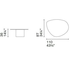 Стол Calligaris Mushroom 110х87 CS5140-B, стекло, Smoke / Bronze