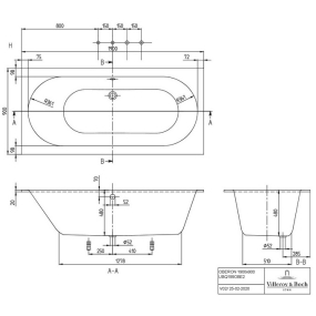 Ванна квариловая Villeroy & Boch Oberon 190х90 UBQ199OBE2V-01