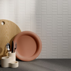 Керамогранит Rondine Volume 6х25, White 3D Ladder, 9,5 мм