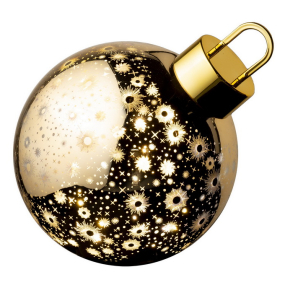 Фигурка "Рождественский шар" 25 см, цвет золото