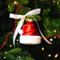 Елочная игрушка "Шапка Санты" 8,5 см