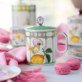 Кружка с крышкой "Зеленая мухоловка" Swarovski Idyllia 390 мл