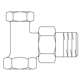 Вентиль на обратную подводку Oventrop Combi 2, R 1/2" ВР х G 3/8" НР, угловой