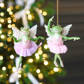 Елочная игрушка "Лягушка-балерина" 12 см, в ассортименте