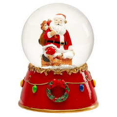 Фигурка "Снежный шар с Сантой на паровозе" 12 см