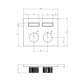 Внешняя часть Gessi HI-FI 63004.726 смесителя термостатического, брашированная теплая бронза PVD