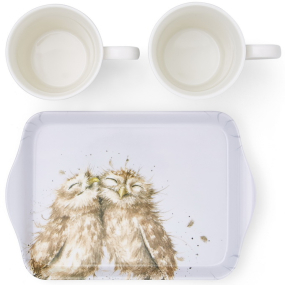 Набор кружек "Совы" 180 мл на подносе, 3 предмета