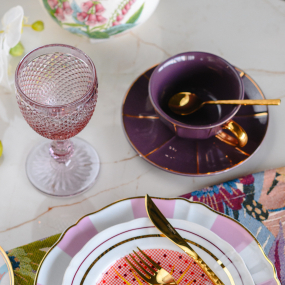 Чашка кофейная с блюдцем Vintage 200 мл, лиловая