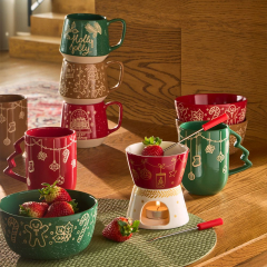 Чашка для завтрака Snowy Xmas 510 мл, зеленая