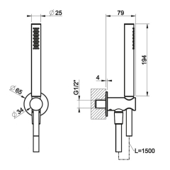 Комплект для душа Gessi 316 54023.239, брашированная сталь