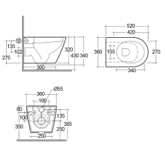 Унитаз подвесной Rak Ceramics Resort 52х36 RST23AWHA, с сиденьем, белый