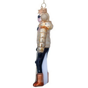 Елочная игрушка "Лыжница" 13 см, цвет золото