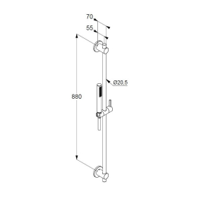 Комплект для душа Kludi Nova Fonte Puristic 20840N2-15, без смесителя, оружейная сталь