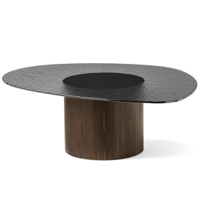 Стол Calligaris Mushroom 110х87, стекло, Smoke / Smoke Grey