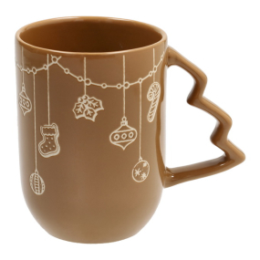 Кружка Snowy Xmas 540 мл, коричневая