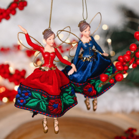 Новогодняя игрушка "Фея" 15 см, синяя