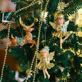 Елочная игрушка "Ангел в золотом" 10,2 см, в ассортименте