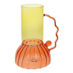 Ваза Glass Design Art 19 см, оранжевая/желтая