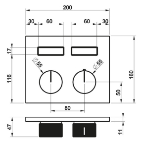 Внешняя часть Gessi HI-FI 63004.707 смесителя термостатического, брашированный черный PVD