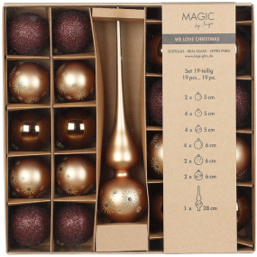 Набор украшений для елки "One-Two-Tree!", 19 предметов, цвет медный