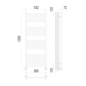 Полотенцесушитель Terminus Аврора 120х50, водяной, черный матовый