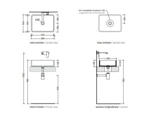 Раковина накладная Flaminia Miniwash 48х36 MWL48PET, Petrolio