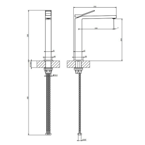Смеситель для раковины Gessi Rettangolo K 53004.299, черный матовый