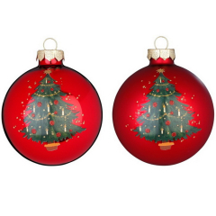 Елочный шар "Елка" 8 см, цвет в ассортименте