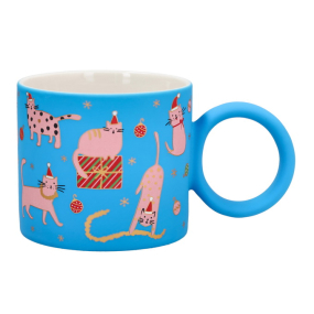 Кружка "Коты" 350 мл, голубая