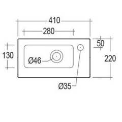 Раковина RAK Ceramics Joy 41х22, встраиваемая, белая