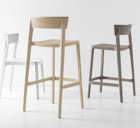 Стул полубарный Calligaris Skin CS1843, Matt Taupe