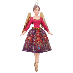 Елочная игрушка "Фея" 11 см, красная