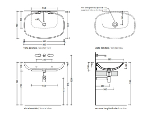 Раковина подвесная Flaminia Nuda 86х58 5080PET, Petrolio