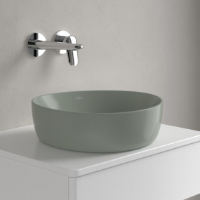 Раковина накладная Villeroy & Boch Antao 40х40, CeramicPlus, 4A7240R8, из TitanCeram, Morning Green