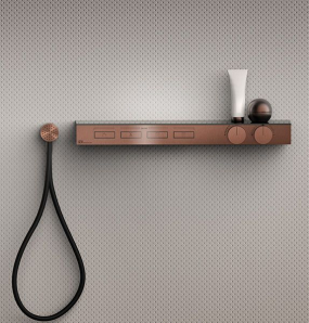 Внешняя часть Gessi HI-FI 63018.149 термостатического смесителя, брашированный никель Finox