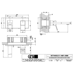 Внешняя часть Gessi Rettangolo K 53090.030 смесителя для раковины, медь PVD